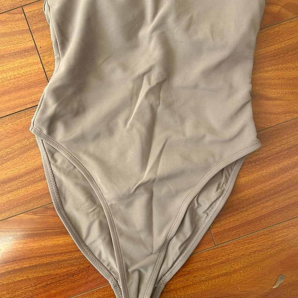 Elegant Tan One Piece Swimsuit